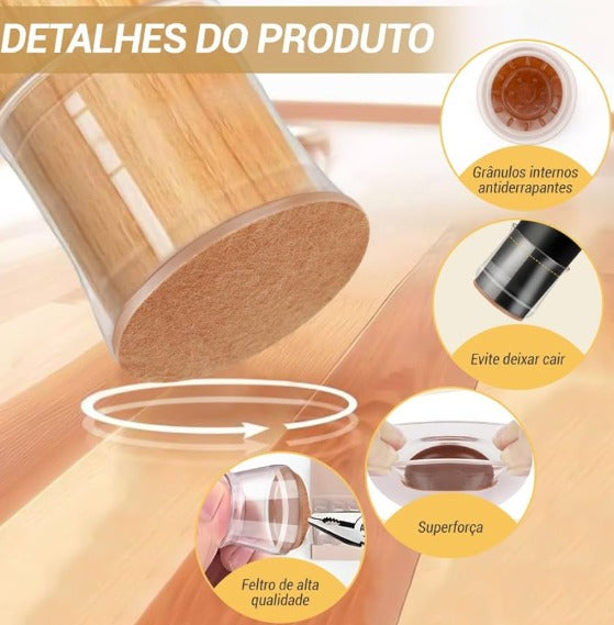 Protetor de Silicone para Pés de Cadeira - Protect Piso - ÚLTIMAS UNIDADES!