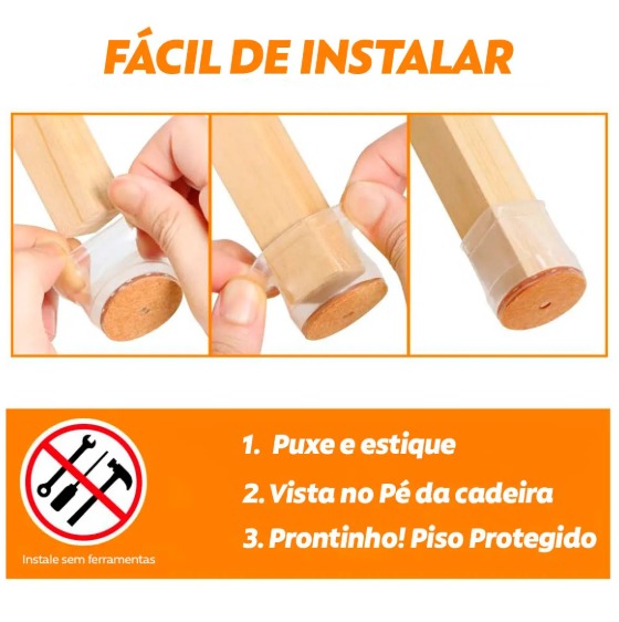 Protetor de Silicone para Pés de Cadeira - Protect Piso - ÚLTIMAS UNIDADES!