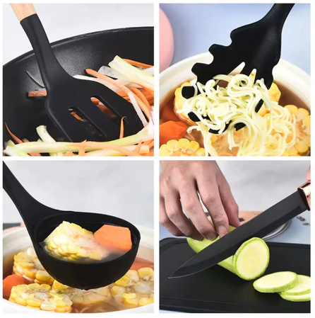 KIT 12 Peças de Utensílios Para Cozinha em Silicone