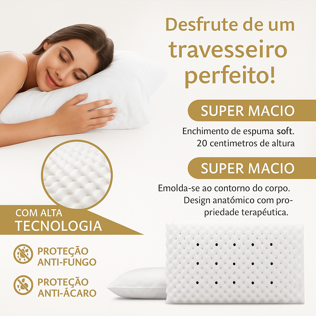 Travesseiro Magnético Ortopédico com Infravermelho