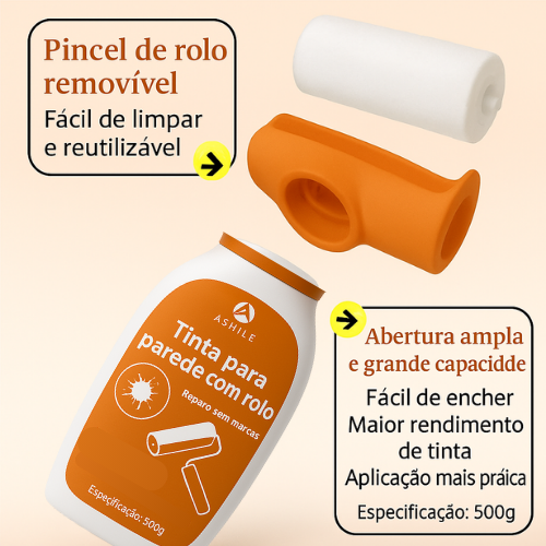 Rolo de Pintura Para Parede 500g Sem Cheiro para Reparo
