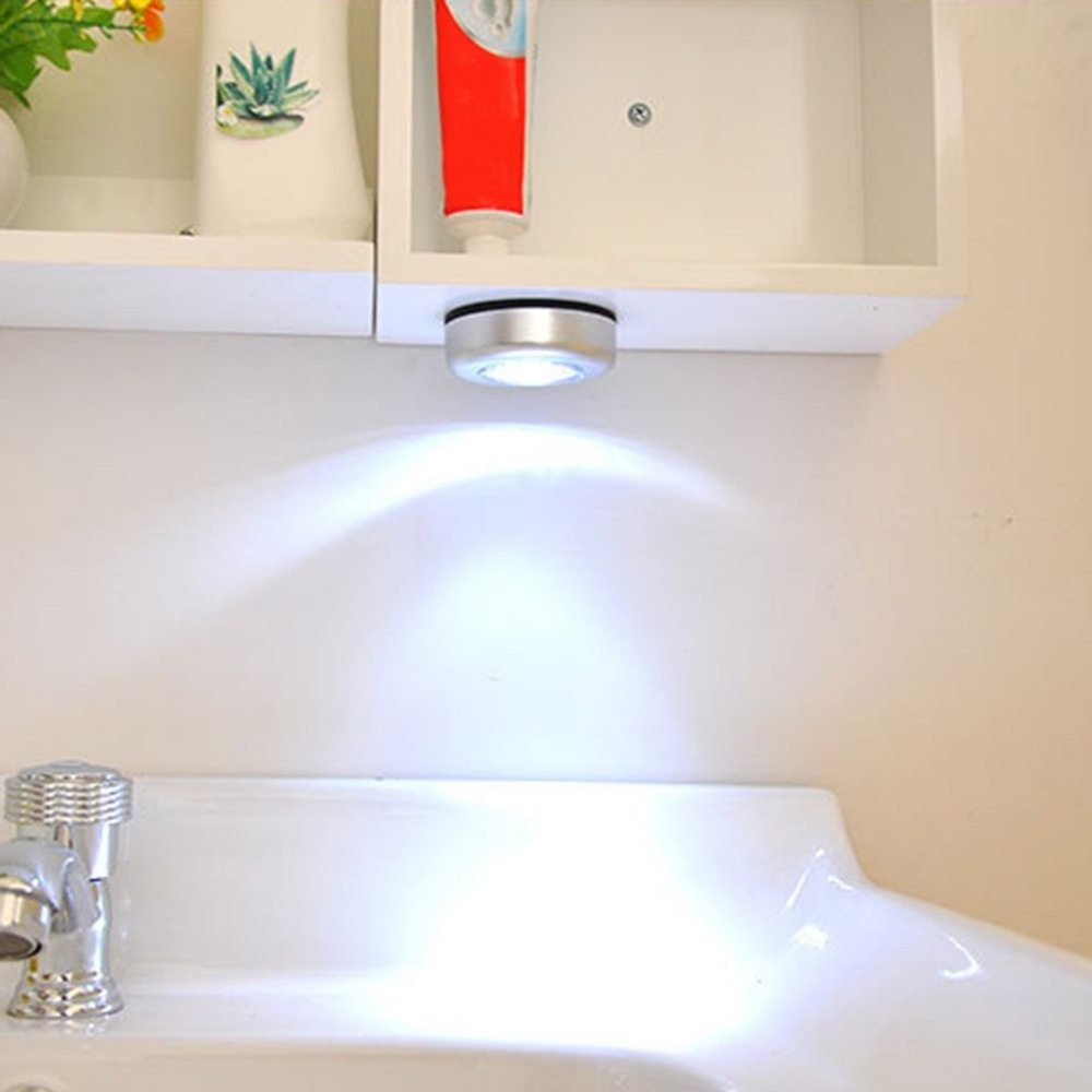5 Unidade Leds Lâmpada Adesiva Sem Fio Touch De Pilha De Segurança Portátil Para Armário Casa