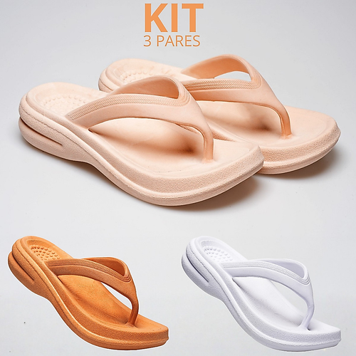 Kit 1 2 e 3 Pares Tamanco Ortopédico Dia a Dia Flexível
