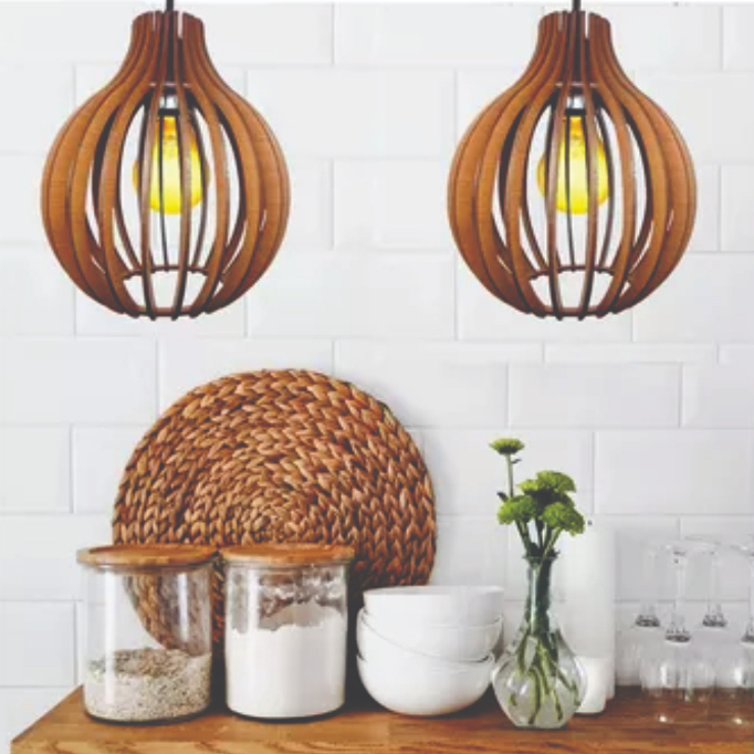 Kit com 4 Pendentes Coquinho Reforçado Sala Cozinha Abajur de Teto Lustre Moderno
