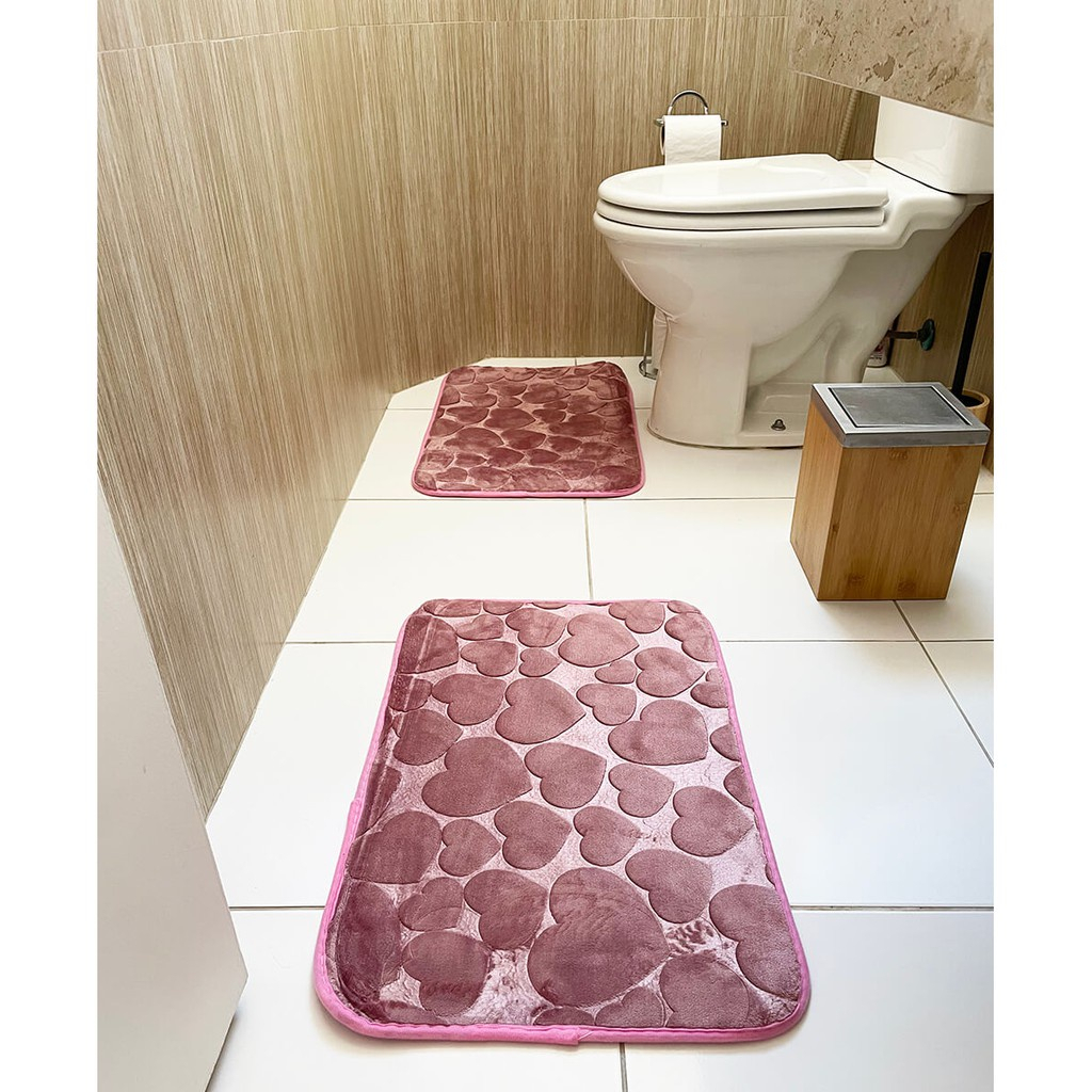 kit 2 Tapete Soft Antiderrapante para Banheiro, Sala e Quarto com Diversas Cores 40cm x 60cm