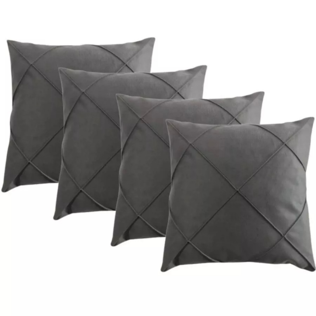Kit 4 Almofadas Suede Drapeada Elegance