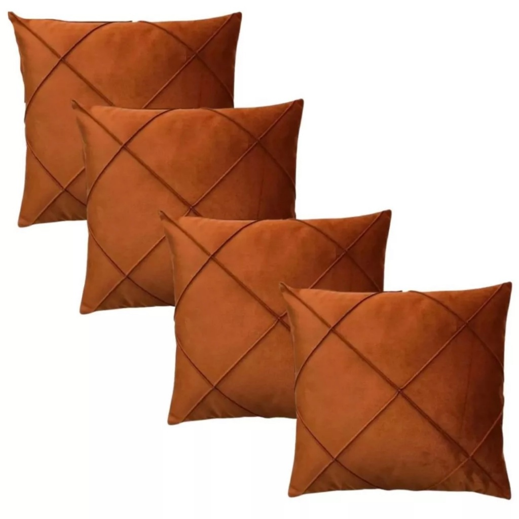 Kit 4 Almofadas Suede Drapeada Elegance
