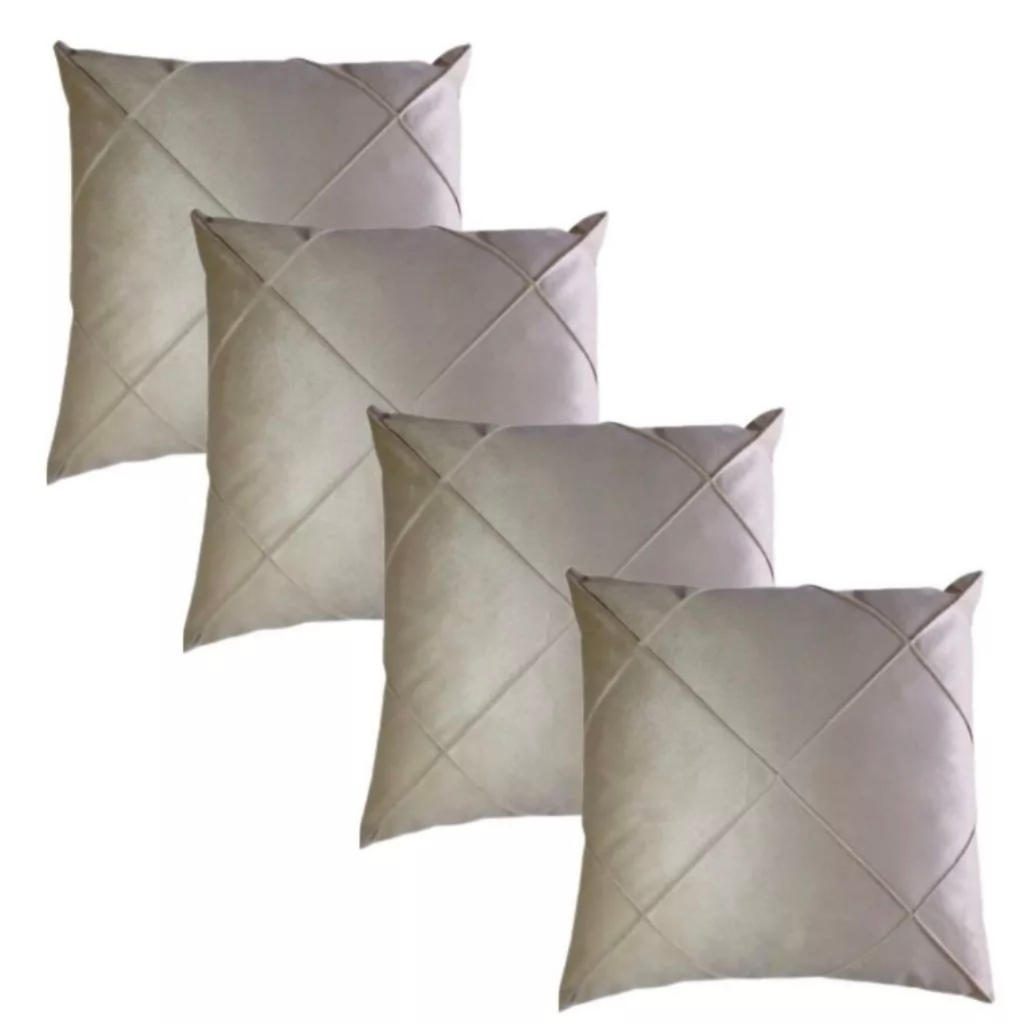Kit 4 Almofadas Suede Drapeada Elegance