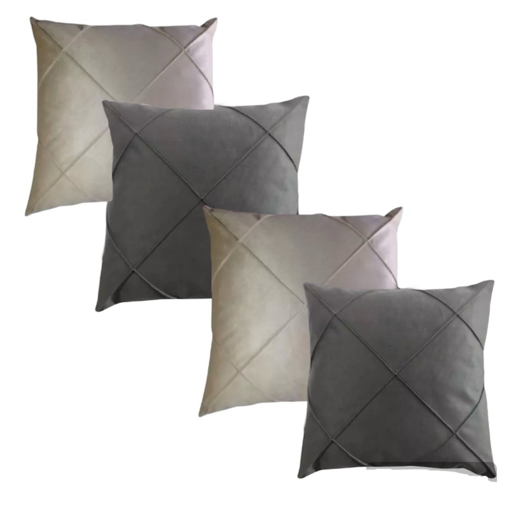 Kit 4 Almofadas Suede Drapeada Elegance