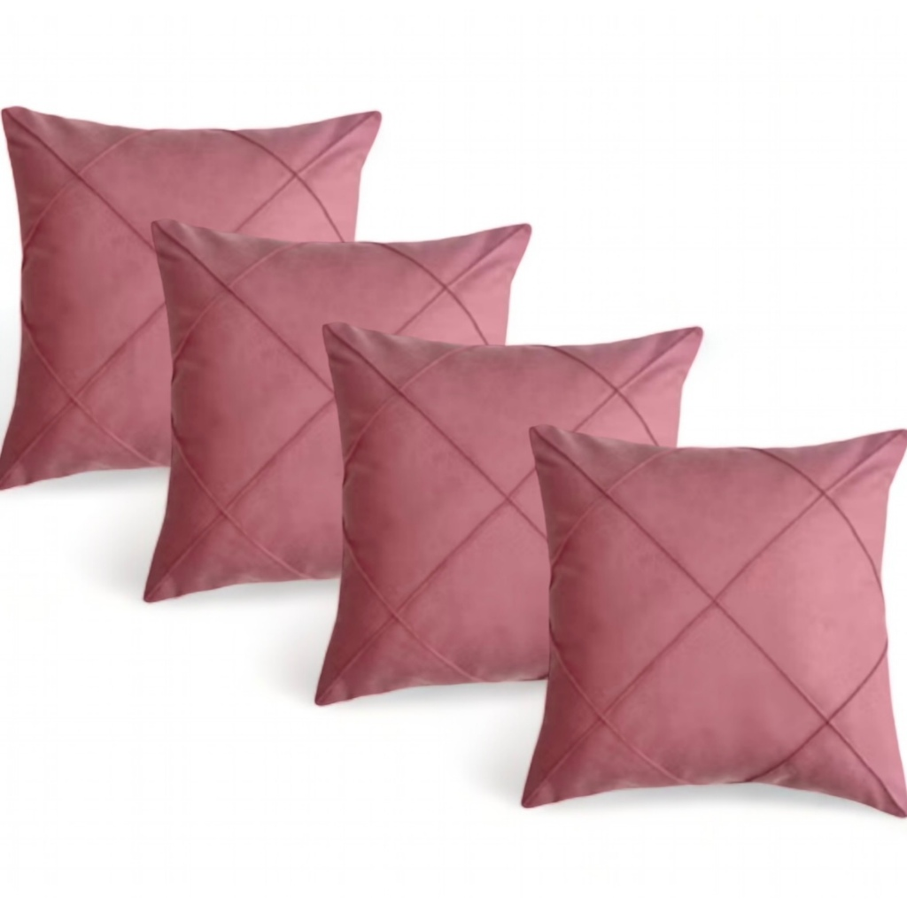 Kit 4 Almofadas Suede Drapeada Elegance