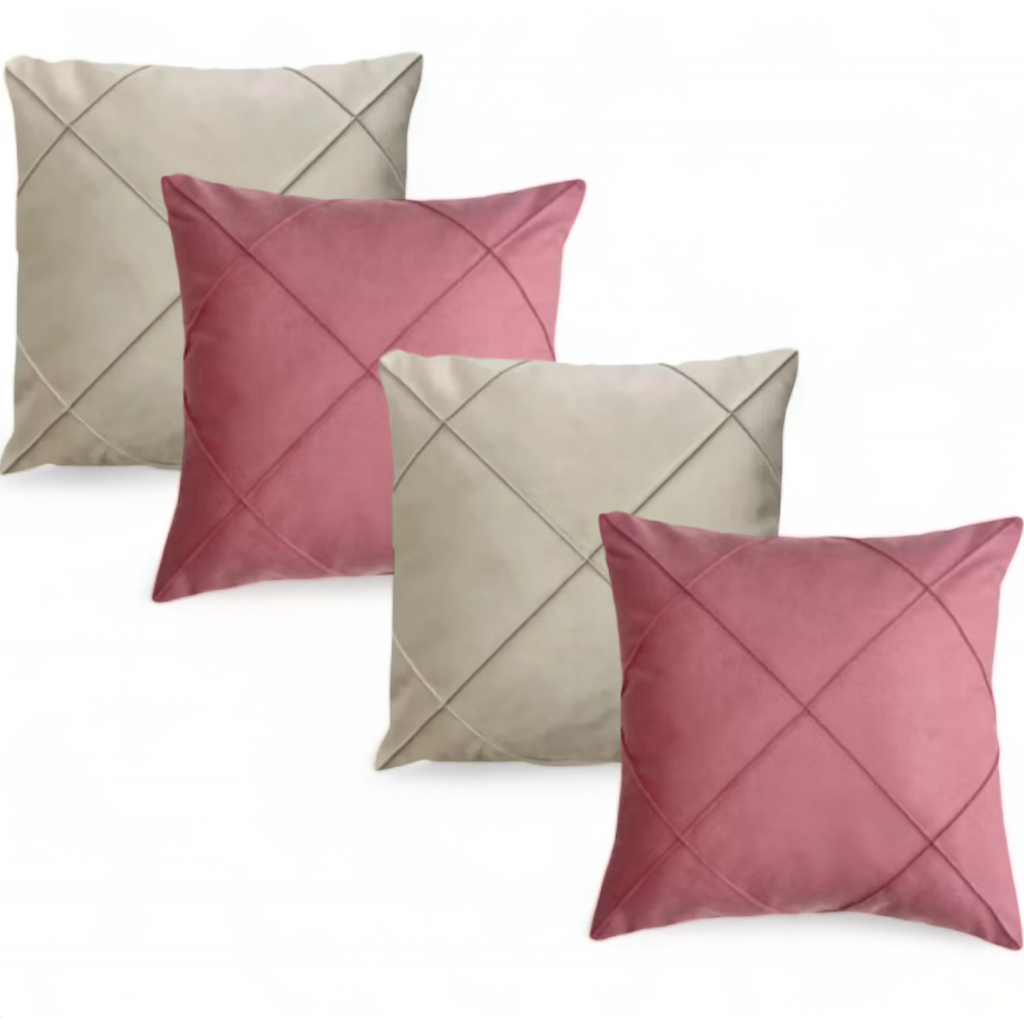 Kit 4 Almofadas Suede Drapeada Elegance