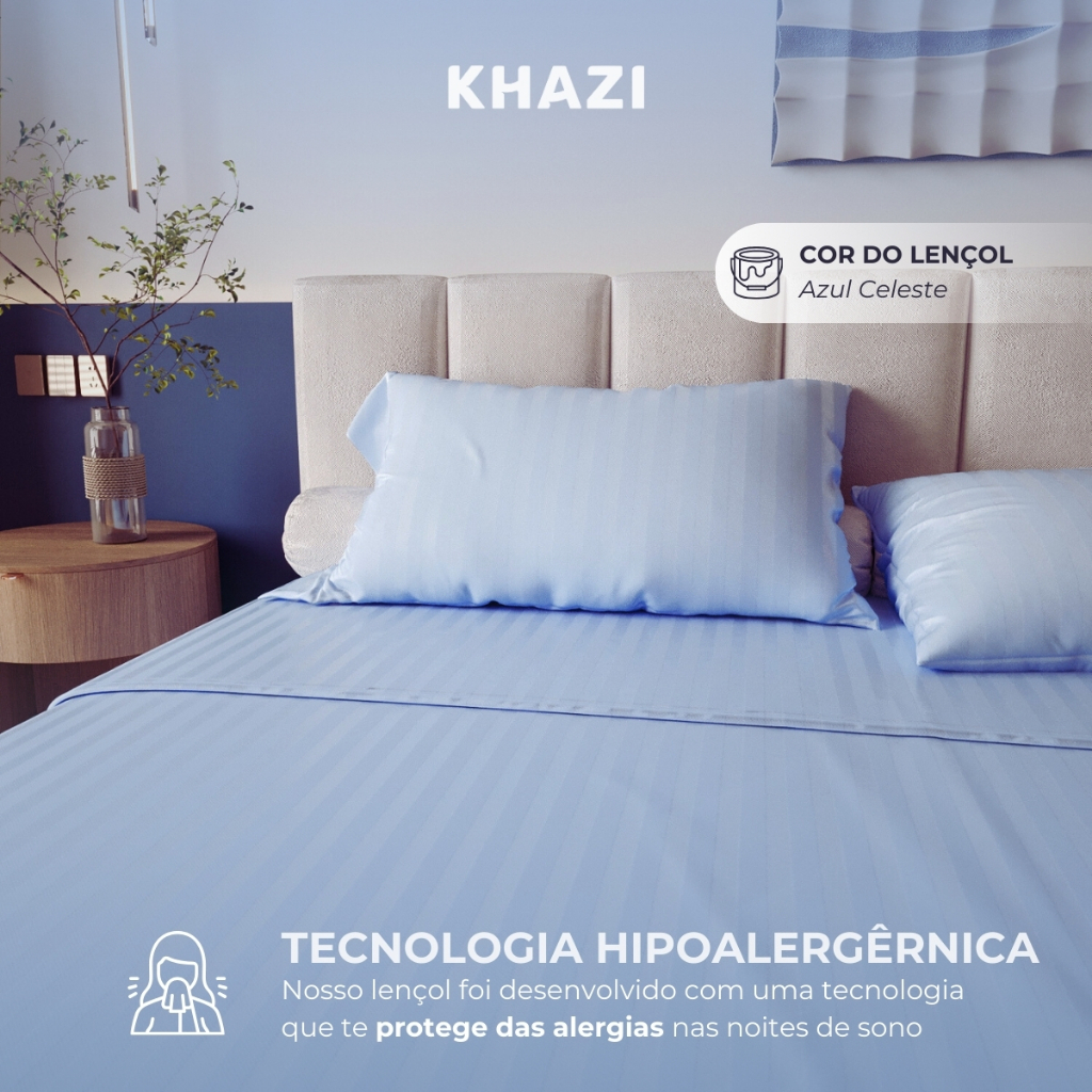 Jogo de Lençol Padronado 3 peças 500 Fios Cama Solteiro Casal Queen King Micro Percal Penteado