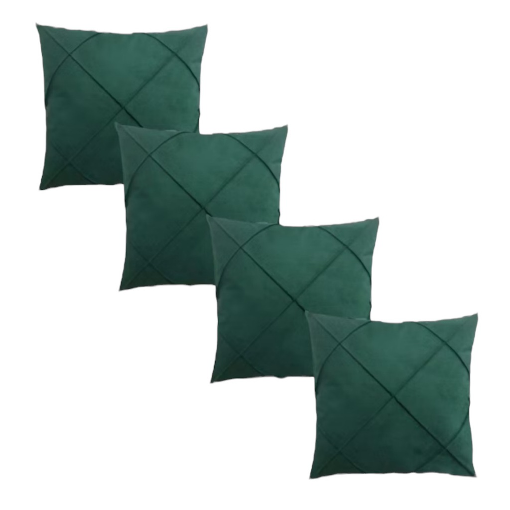 Kit 4 Almofadas Suede Drapeada Elegance