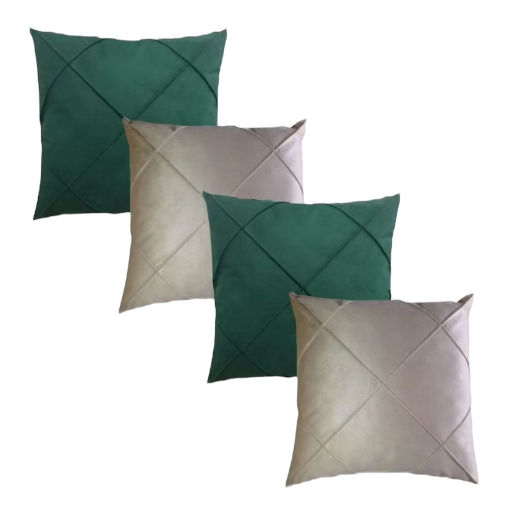 Kit 4 Almofadas Suede Drapeada Elegance