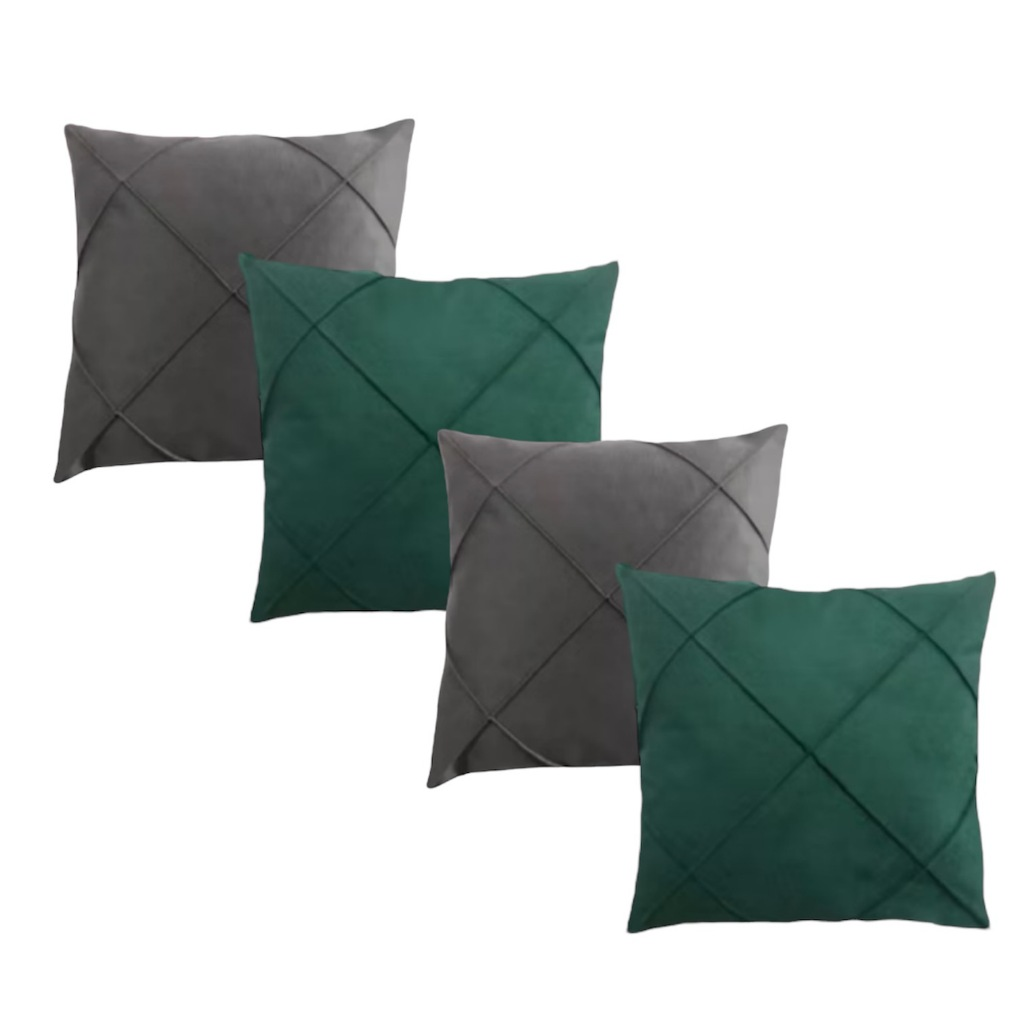 Kit 4 Almofadas Suede Drapeada Elegance