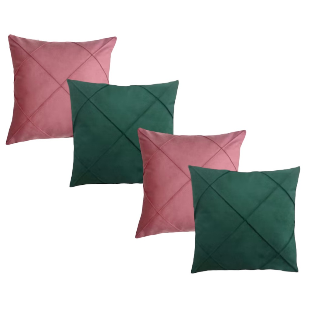 Kit 4 Almofadas Suede Drapeada Elegance