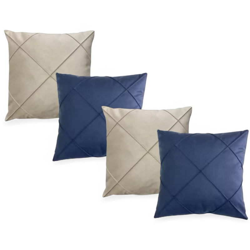 Kit 4 Almofadas Suede Drapeada Elegance