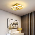 Luminária De Teto Sala Plafon 110V-220V Led Moderna Dourado 3 Cores Em 1
