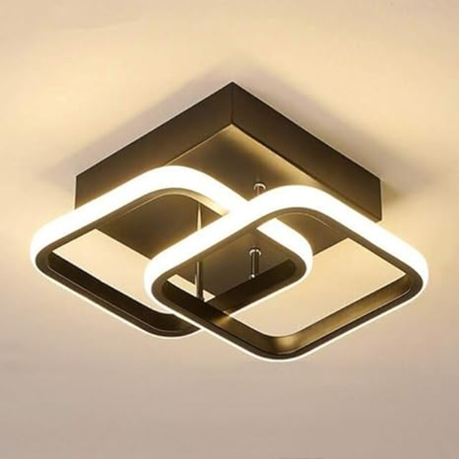 Luminária De Teto Plafon 110V-220V Led Moderna Dourado 3 Cores Em 1