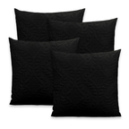 Kit 4 Capas De Almofada Matelada Floral 40x40 Com Zíper 100% Poliéster