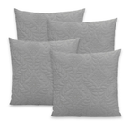 Kit 4 Capas De Almofada Matelada Floral 40x40 Com Zíper 100% Poliéster