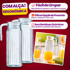 Kit 2 Jarras De Vidro Suíça 1 Litro Jarra Para Suco Água Vidro Resistente - COMPRE 1 LEVE 2
