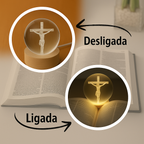 KIT 2 Luminárias de Mesa para Quarto Abajur Cabeceira Decorativo Nossa Senhora Aparecida Jesus 3D