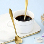 Kit Colher Coração Fofa para Cozinha Mesa Posta Douradas Café Sobremesa Chá Aço Inoxidável