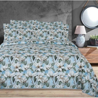 Cobre Leito colcha Casal Dupla Face 3 Peças com Fronhas Estampas Sortidas Decoração
