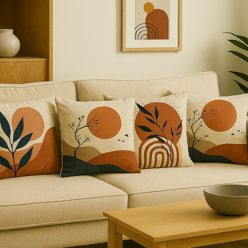 Kit com 04 unidades de Almofadas Decorativas 45x45 Digitalizado abstrato