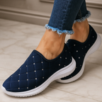 Tenis Feminino Meia Casual Tenis Feminino Para Mulher Leve Anatomico.( Aplique Bordado Lantejolas quadradinho)