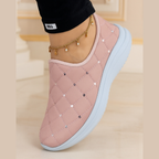 Tenis Feminino Meia Casual Tenis Feminino Para Mulher Leve Anatomico.( Aplique Bordado Lantejolas quadradinho)