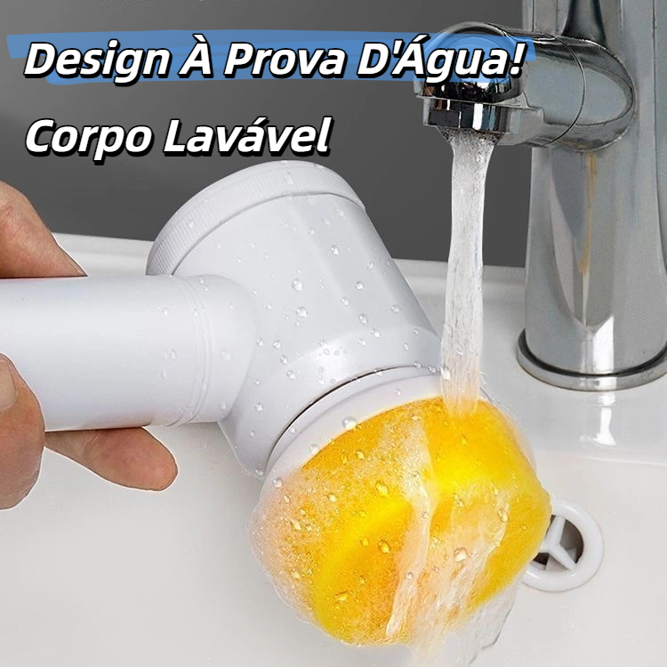 Escova de limpeza elétrica 5 em 1 limpador multiuso sem fio para cozinha / banheiro, limpeza diária