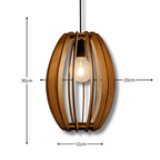 Kit 2 Lustre Pendente De Teto Em Madeira Para Decoração Sala Jantar Quarto Cozinha