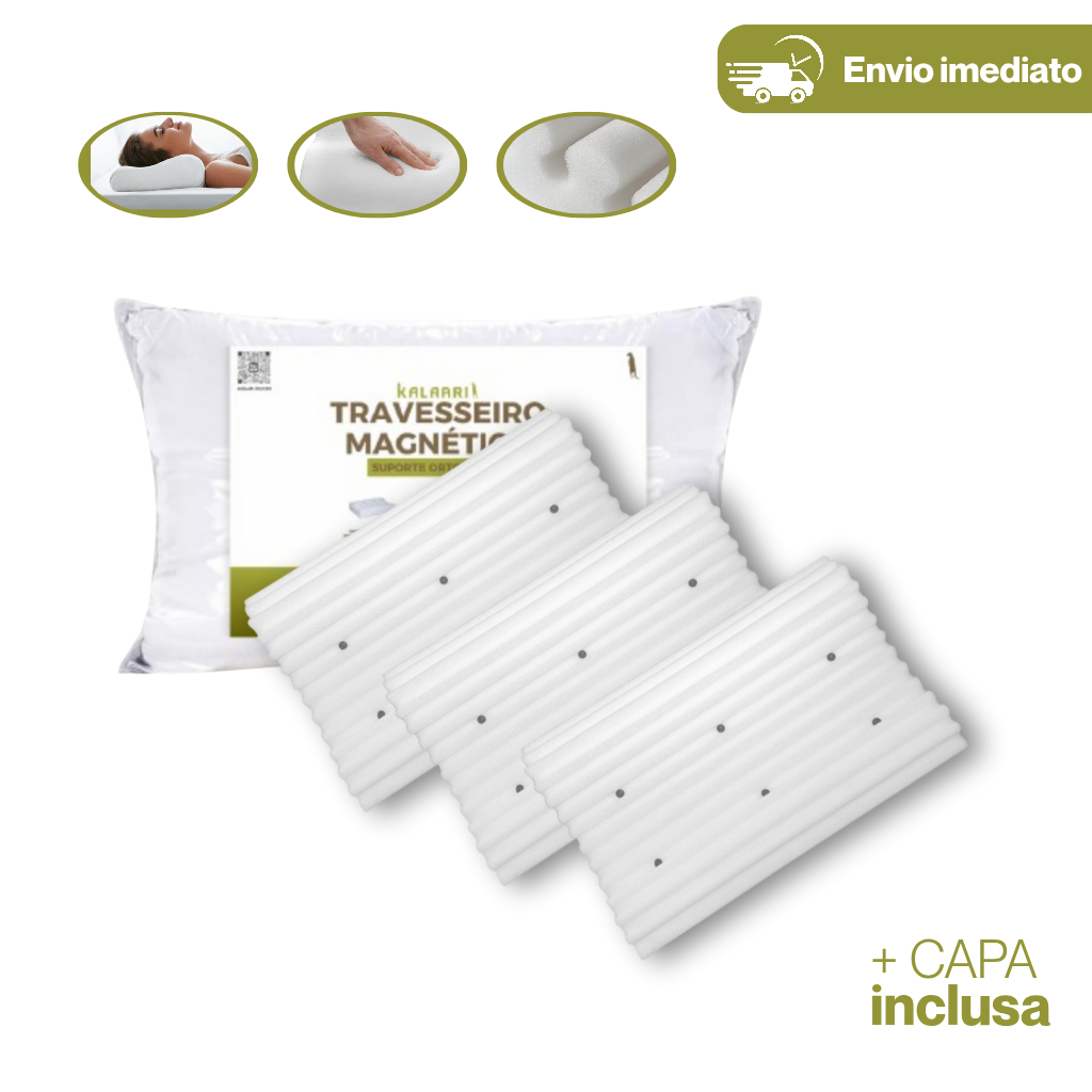 Travesseiro CERVICAL Ortopédico Magnetico com Infravermelho Terapêutico Pillow Anatômico Anti Ronco