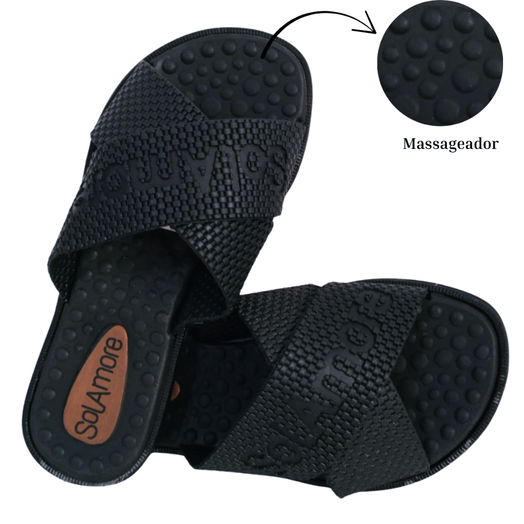 Chinelo Feminino Rasteira Ortopedico Massageador Macio Sol