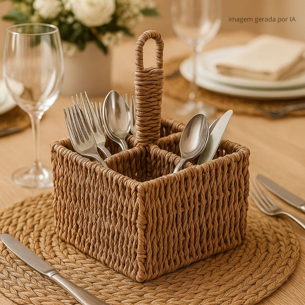 Porta Talheres Wolff de Sisal 15cm x 20cm