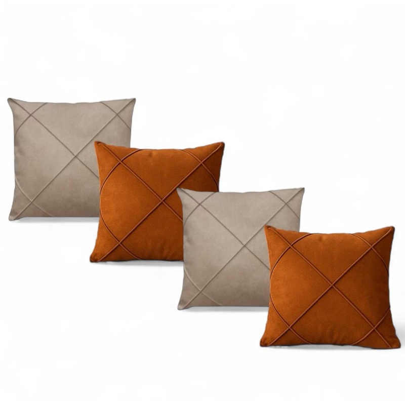 Kit 4 Almofadas Suede Drapeada Elegance