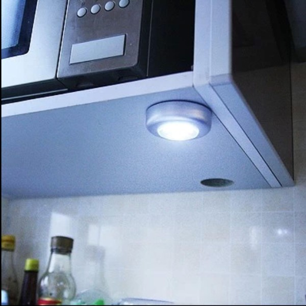 5 Unidade Leds Lâmpada Adesiva Sem Fio Touch De Pilha De Segurança Portátil Para Armário Casa