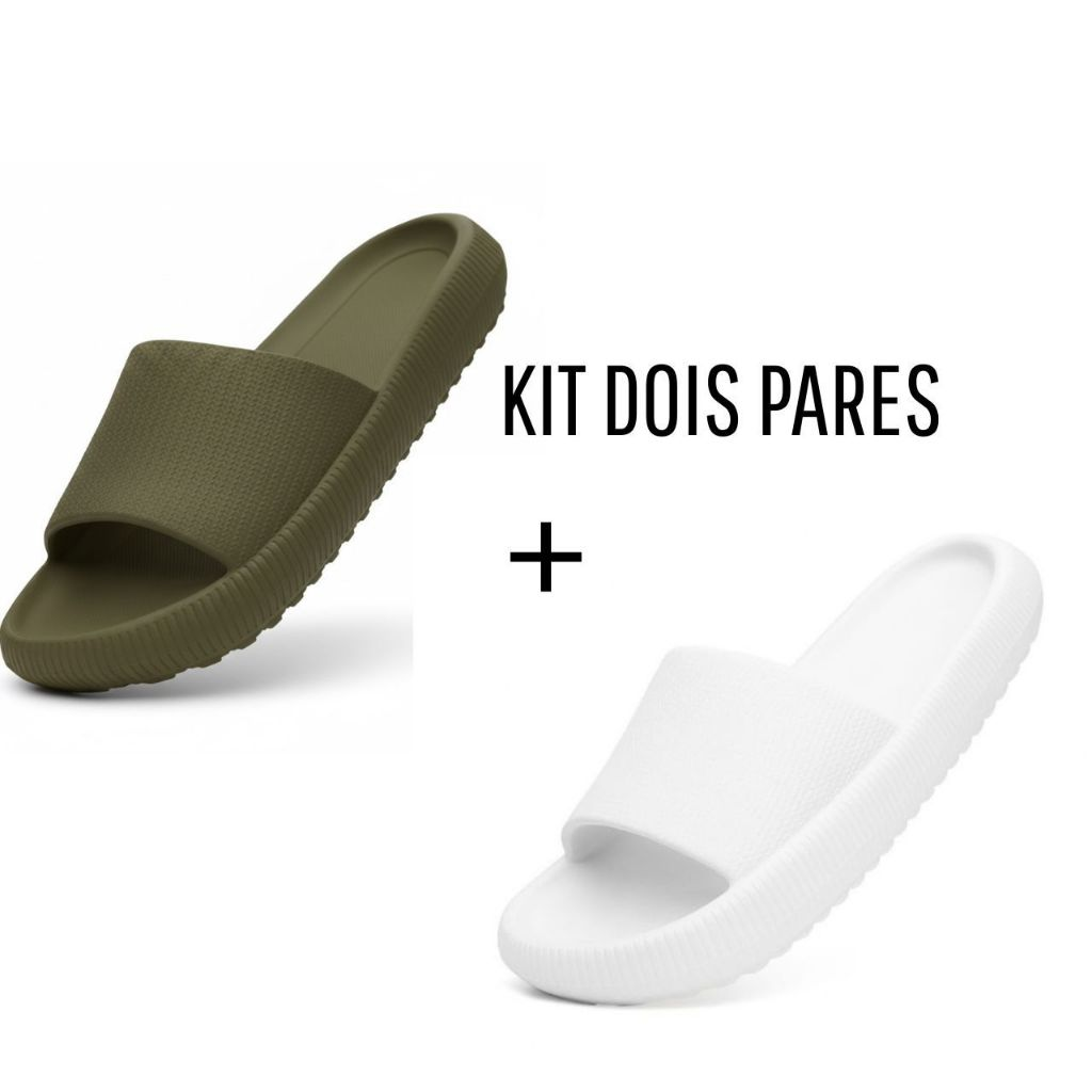 Kit 2 Pares Chinelo Nuvem Unissex Confortável Macio Ortopédico Antiderrapante