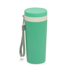 Kit 2 Copos Térmico 350ml Em Fibra De Bambu Com Alça Escola Bicicleta