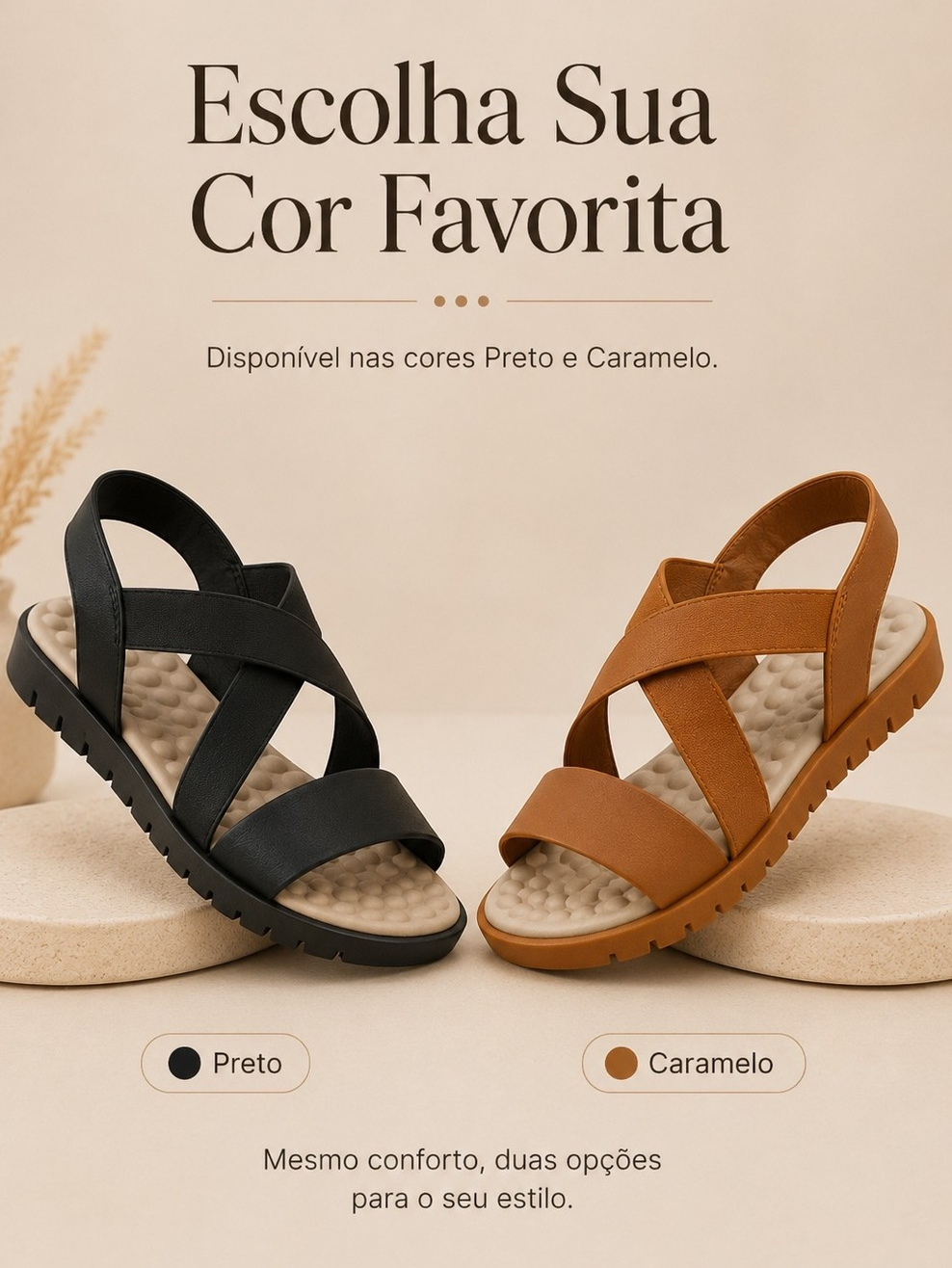 Kit 2 Pares Sandália Ortopédica Feminina Para Esporão Chinelo Confortável Massageador Leve