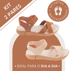Kit 2 Pares Sandália Ortopédica Feminina com Palmilha Massageadora Conforto Total