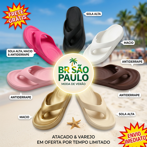 Chinelo Feminino EVA Plataforma Antiderrapante - Ultra Leve, Macio e Confortável para Uso Diário