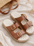 Kit 2 Pares Sandália Ortopédica Feminina Tamanco Confortável Esporão Fascite Plantar Massageador