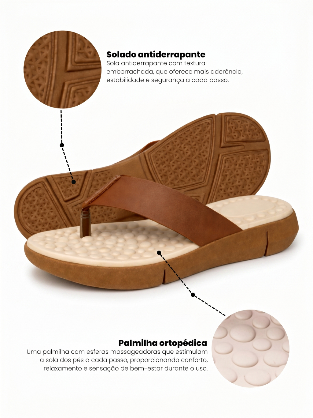 Sandália Para Esporão e Facite Plantar Palmilha Massageadora Muito Leve e Confortável