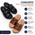 Kit 2 Pares Sandália Ortopédica Anatômica Feminina Confortável Antiderrapante com Fivelas Ajustáveis