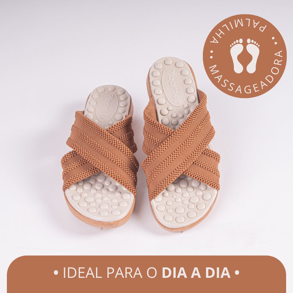 Chinelo Ortopédico com Elástico Trançado e Palmilha Massageadora Ideal para Esporão e Faciste Plantar