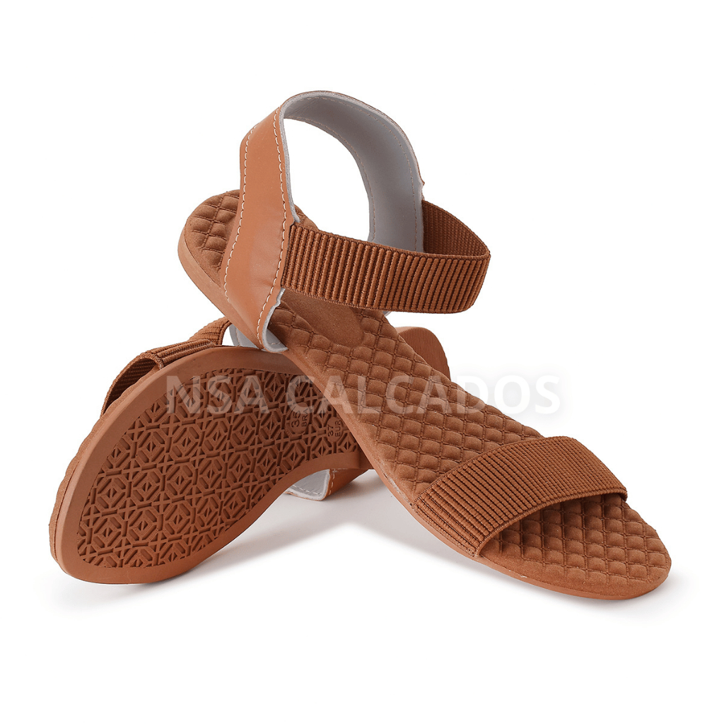 Sandalia Feminina Ortopedica Elastico Casual Macia Confortavel Promoção