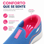 Tênis ortopédico feminino slip on calce fácil academia lazer